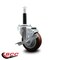 Service Caster 3.5'' Maroon Poly Swivel 3/4'' Expanding Stem Caster with Brake SCC-EX20S3514-PPUB-MRN-TLB-34 - alternate 3
